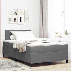 vidaXL Pat cu arcuri Manual Gri deschis și Alb 203 x 120 x 88 cm imagine