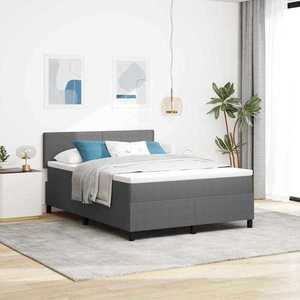 vidaXL Pat cu arcuri Manual Gri deschis și Alb 203 x 160 x 88 cm imagine