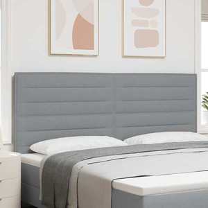 vidaXL Tăblie cap cu headboard Manual Gri deschis 200 cm țesătură imagine