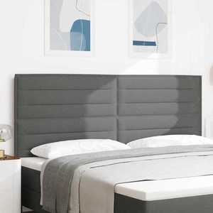 vidaXL Tăblie cap cu headboard Manual Gri închis 200 cm țesătură imagine