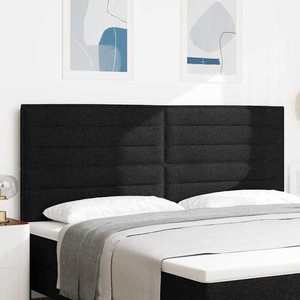 vidaXL Tăblie cap cu headboard Manual Negru 200 cm țesătură imagine