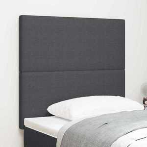 vidaXL Tăblie cap cu headboard Gri închis 100 cm Țesătură cu dungi imagine