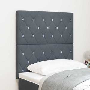 vidaXL Tăblie din Catifea Argyle cu headboard Gri închis 80 cm Catifea imagine