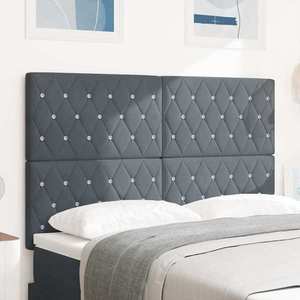 vidaXL Tăblie din Catifea Argyle Manual Gri închis 140 cm Catifea imagine