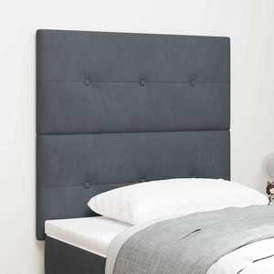 vidaXL Tăblie cap Pe perete cu headboard Gri închis 90 cm Catifea imagine
