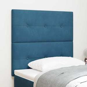 vidaXL Tăblie cap Pe perete cu headboard Albastru închis 90 cm Catifea imagine