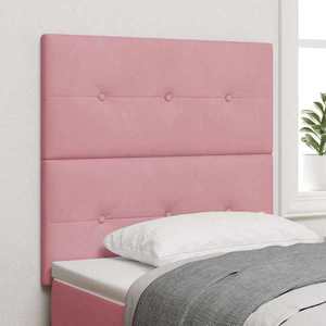 vidaXL Tăblie cap Pe perete cu headboard Manual Roz 90 cm Catifea imagine
