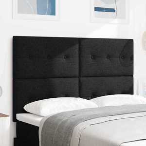 vidaXL Tăblie cap cu headboard Manual Negru 140 cm țesătură imagine