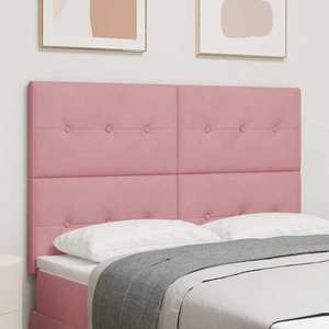 vidaXL Tăblie cap Pe perete cu headboard Manual Roz 160 cm Catifea imagine