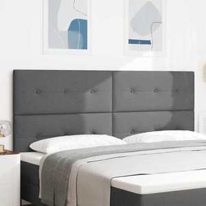 vidaXL Tăblie cap cu headboard Manual Gri închis 200 cm țesătură imagine