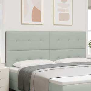 vidaXL Tăblie cap Pe perete cu headboard Gri deschis 200 cm Catifea imagine
