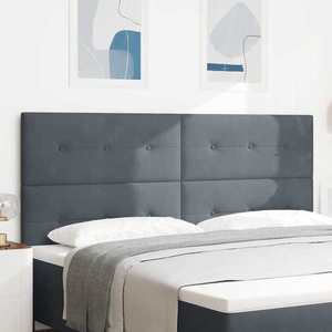 vidaXL Tăblie cap Pe perete cu headboard Gri închis 200 cm Catifea imagine