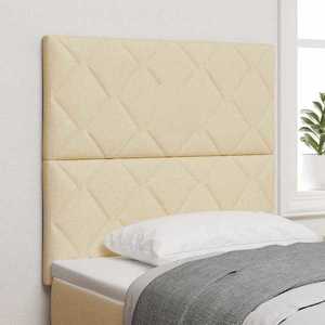 vidaXL Tăblie din Țesătură Geometric cu headboard Crem 90 cm țesătură imagine