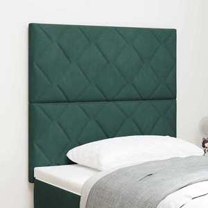 vidaXL Tăblie cap Pe perete Geometric Verde închis 100 cm Catifea imagine