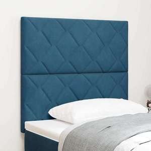 vidaXL Tăblie cap Pe perete Geometric Albastru închis 100 cm Catifea imagine