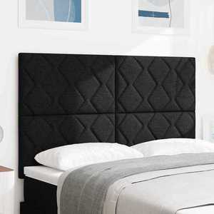 vidaXL Tăblie din Țesătură Geometric Manual Negru 140 cm țesătură imagine
