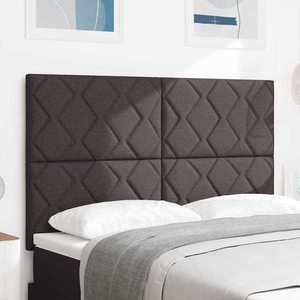 vidaXL Tăblie din Țesătură Geometric Maro închis 140 cm țesătură imagine