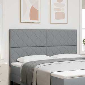vidaXL Tăblie din Țesătură Geometric Gri deschis 180 cm țesătură imagine