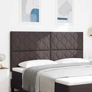 vidaXL Tăblie din Țesătură Geometric Maro închis 180 cm țesătură imagine