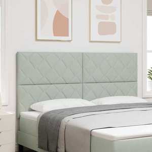 vidaXL Tăblie cap Pe perete Geometric Gri deschis 180 cm Catifea imagine