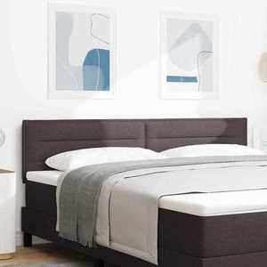 vidaXL Tăblie LED cu lumini cu bandă LED Maro închis 180 cm țesătură imagine