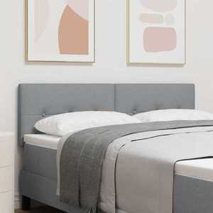 vidaXL Tăblie cu LED cu headboard Manual Gri deschis 144 cm țesătură imagine
