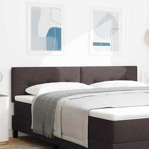 vidaXL Tăblie cu LED cu headboard Manual Maro închis 180 cm țesătură imagine