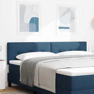vidaXL Tăblie cu LED cu lumini cu bandă LED albastru 180 cm țesătură imagine