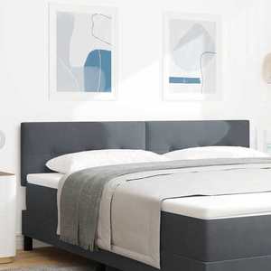 vidaXL Tăblie cap cu lumini cu bandă LED Ajustabil Gri 180 cm Catifea imagine