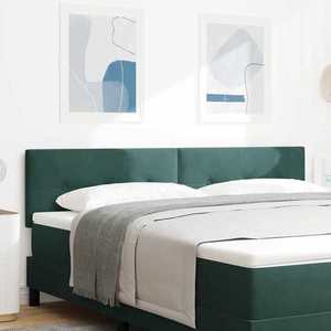 vidaXL Tăblie cap cu lumini cu bandă LED Ajustabil Verde 90 cm Catifea imagine