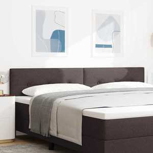 vidaXL Tăblie cu LED cu headboard Manual Maro închis 200 cm țesătură imagine