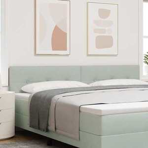 vidaXL Tăblie cap cu lumini cu bandă LED Gri deschis 100 cm Catifea imagine