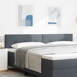 vidaXL Tăblie cap cu lumini cu bandă LED Ajustabil Gri 100 cm Catifea imagine