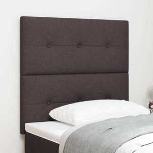 vidaXL Tăblie cu LED cu headboard Manual Maro închis 100 cm țesătură imagine