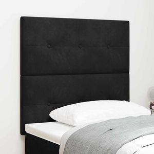 vidaXL Tăblie cap cu lumini cu bandă LED Negru 100 cm Catifea imagine