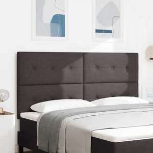 vidaXL Tăblie cu LED cu headboard Manual Maro închis 180 cm țesătură imagine