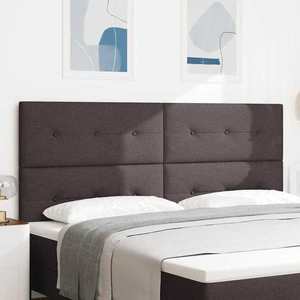 vidaXL Tăblie cu LED cu headboard Manual Maro închis 200 cm țesătură imagine