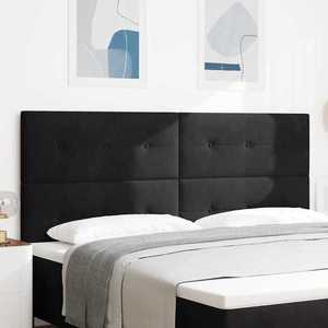 vidaXL Tăblie cap cu lumini cu bandă LED Negru 100 cm Catifea imagine