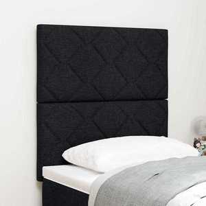 vidaXL Tăblie cap cu lumini cu bandă LED Negru 80 cm țesătură imagine