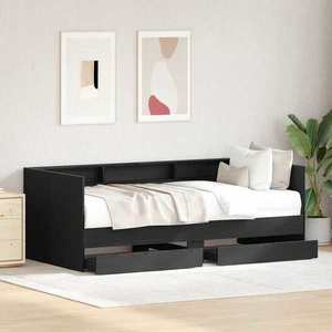 vidaXL Pat de zi Gri 90 x 200 cm Lemn compozit imagine