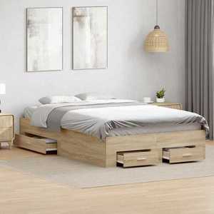 vidaXL Cadru de pat Maro 140 x 200 cm Lemn compozit imagine
