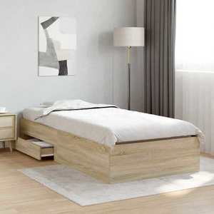 vidaXL Cadru de pat Maro 90 x 190 cm Lemn compozit imagine