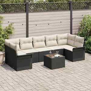vidaXL Set de canapele pentru grădină 8 pcs Negru Rattan poli imagine