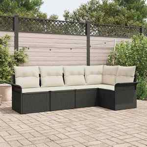 vidaXL Set de canapele pentru grădină 5 pcs 242.5 x 132.5 x 85 cm imagine