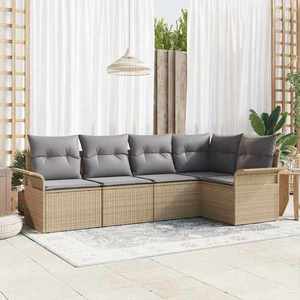 vidaXL Set de canapele pentru grădină 5 pcs 242.5 x 132.5 x 85 cm imagine