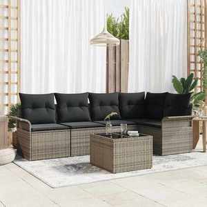 vidaXL Set de canapele pentru grădină 6 pcs 242.5 x 132.5 x 85 cm imagine