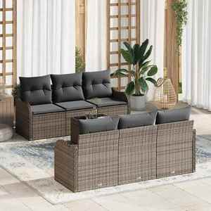 vidaXL Set de canapele pentru grădină 7 pcs Gri 55 x 55 x 37 cm imagine