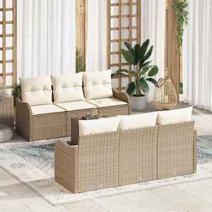 vidaXL Set de canapele pentru grădină 7 pcs Bej 55 x 55 x 37 cm imagine