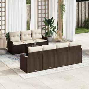vidaXL Set de canapele pentru grădină 8 pcs Maro 55 x 55 x 37 cm imagine