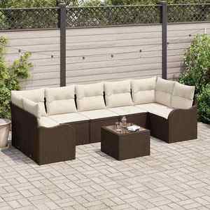 vidaXL Set de canapele pentru grădină 8 pcs Maro 55 x 55 x 37 cm imagine